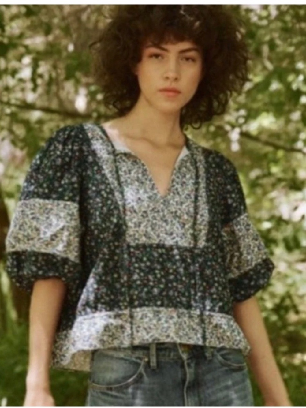 THE GREAT. Maiden Top - Patchwork Field Floral